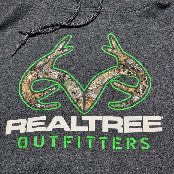 Realtree Outfitters LS Pullover Dark Grey Hoodie - Size Large - Picture 2 of 4